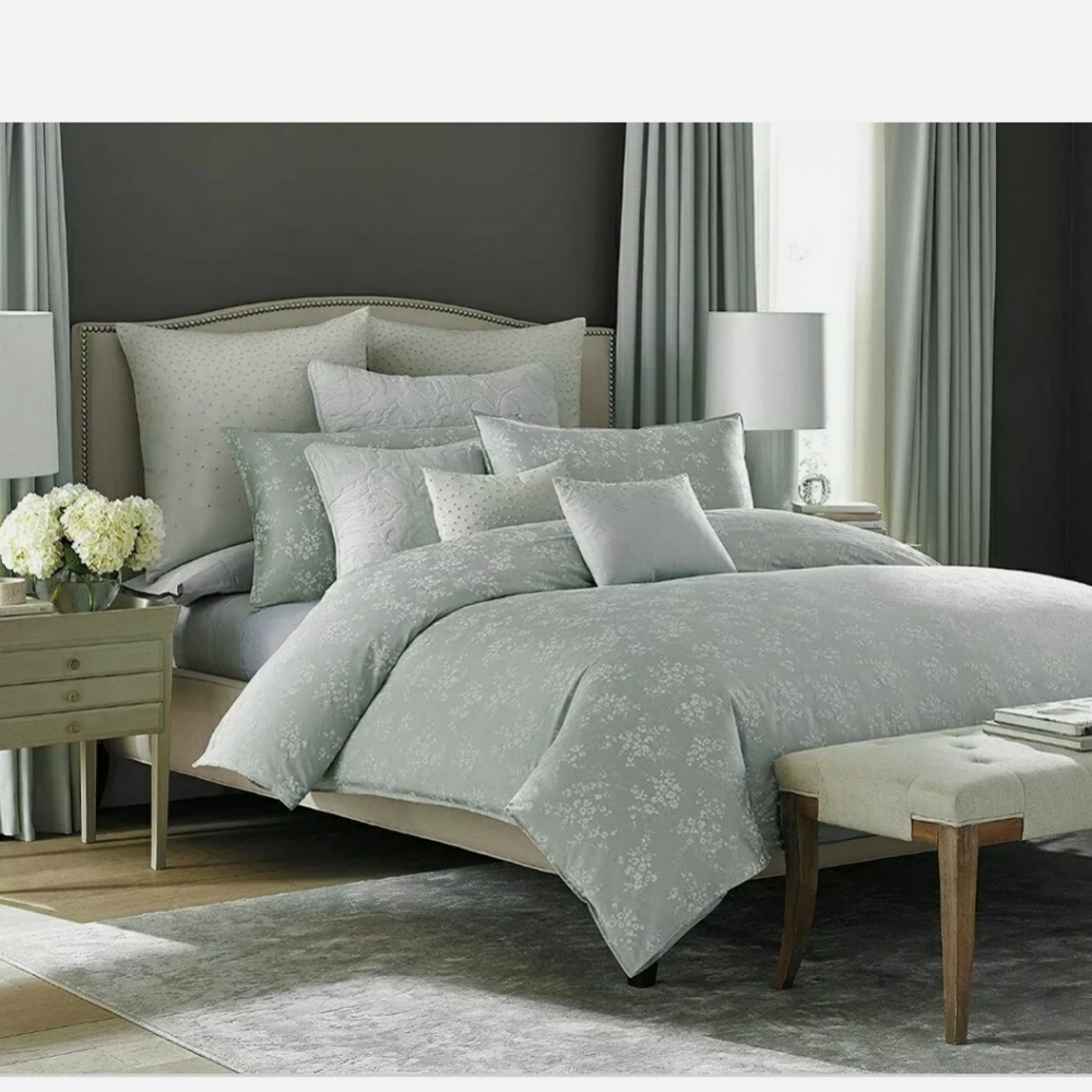 Barbara Barry RARE Clover Leaf KING duvet cover 2 Textured Knot Euro shams - Picture 11 of 11